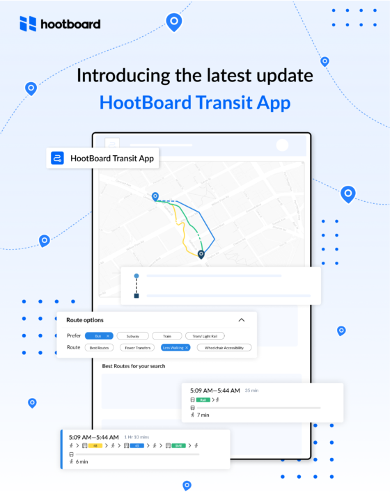 Introducing the latest update HootBoard Transit App